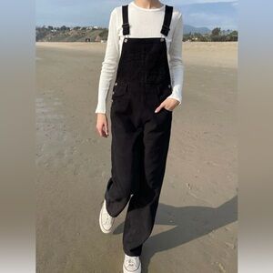 Small Brandy Melville Black Denim Overalls